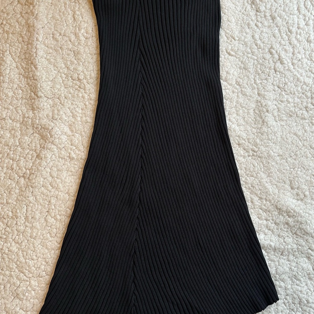 Club Monaco Womens Tube Asymetrical Multi-Rib Ribbed Black Dress Skirt Size XS